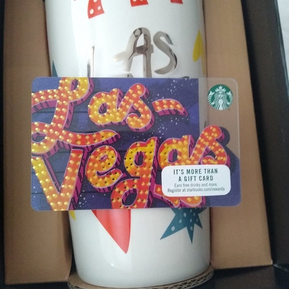 Starbucks LAS VEGAS Boxed Ceramic 12 oz. Tumbler + Blank Gift Card - Picture 1 of 11
